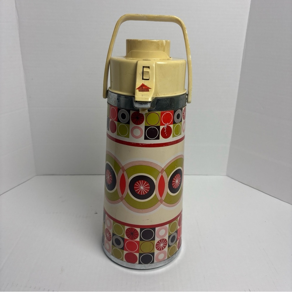 Vintage 1978 Himark Saltera Coffee Dispenser Air Pump Pot Retro Floral MCM